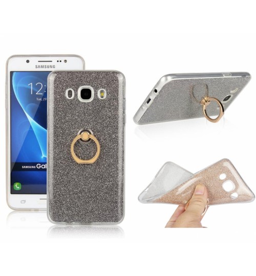 Galaxy J5 2016 Soft tpu Bling Kickstand Case with Ring Rotary Metal Mount