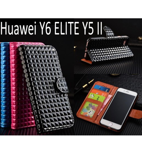 Huawei Y6 ELITE Y5 II Leather Wallet Case Cover