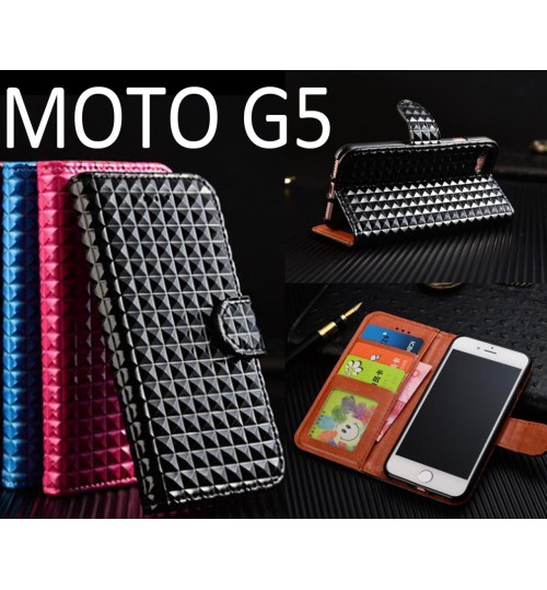 MOTO G5 Leather Wallet Case Cover