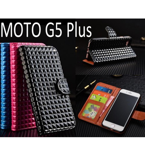 MOTO G5 Plus Leather Wallet Case Cover