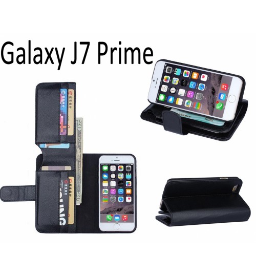 Galaxy J7 Prime Leather Wallet Case Cover