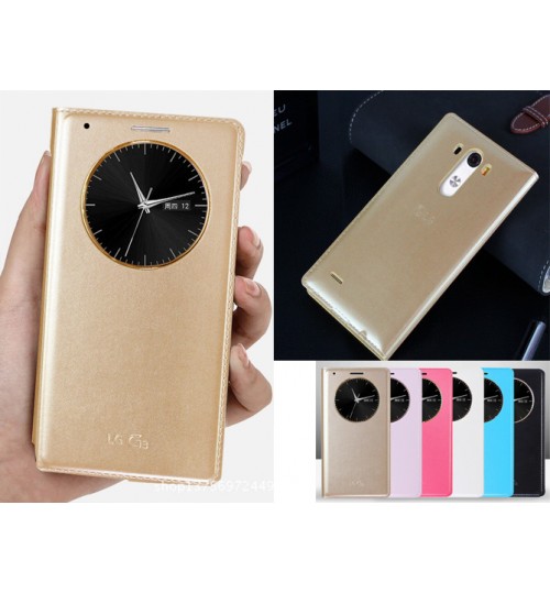 LG G3 case Smart Circle View Flip Leather case