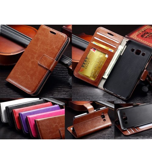 Galaxy J5 vintage fine leather wallet case+Combo