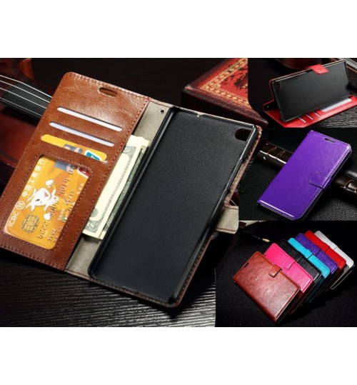 Huawei P8 lite vintage fine leather wallet case