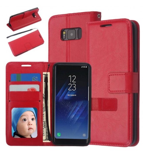 Galaxy S8 vintage fine leather wallet case