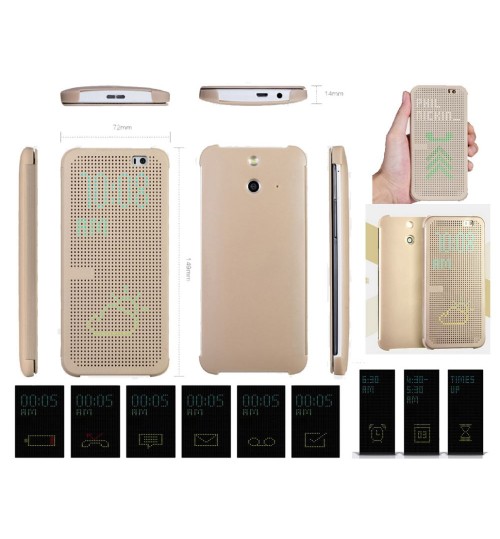 HTC one M8 case dot view flip case