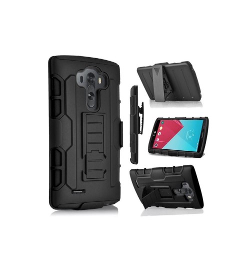 LG G3 Rugged Hybrid armor Case+Belt Clip Holster