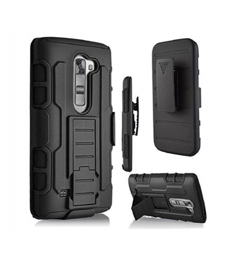 LG K10 Rugged Hybrid armor Case+Belt Clip Holster