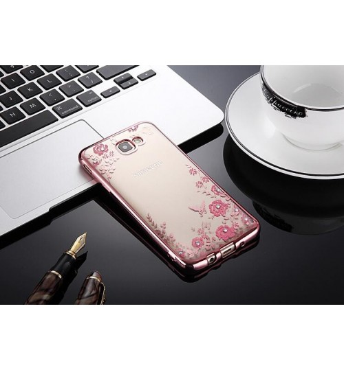 Samsung Galaxy S7 Edge soft gel tpu case luxury bling shiny floral case