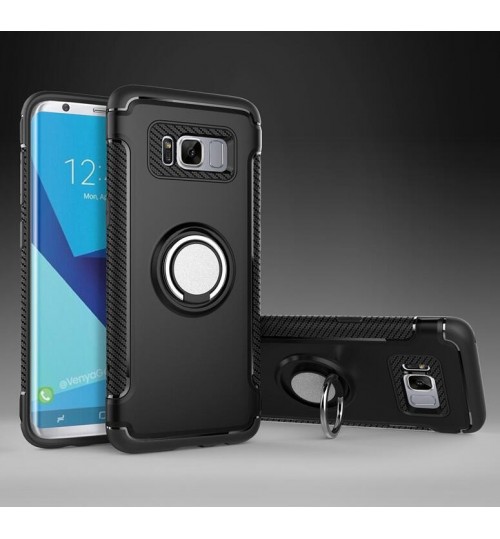 Galaxy S8 Case Heavy Duty Ring Rotate Kickstand Case Cover