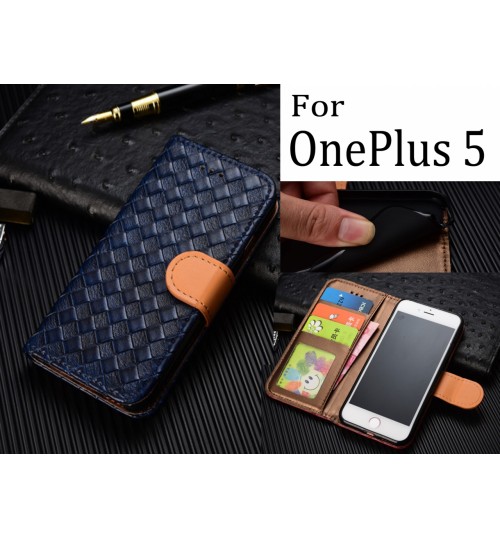 Oneplus 5 Case Wallet Leather Case Cover - Blue