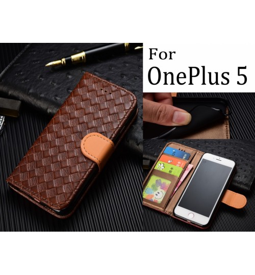 Oneplus 5 Case Wallet Leather Case Cover - Brown