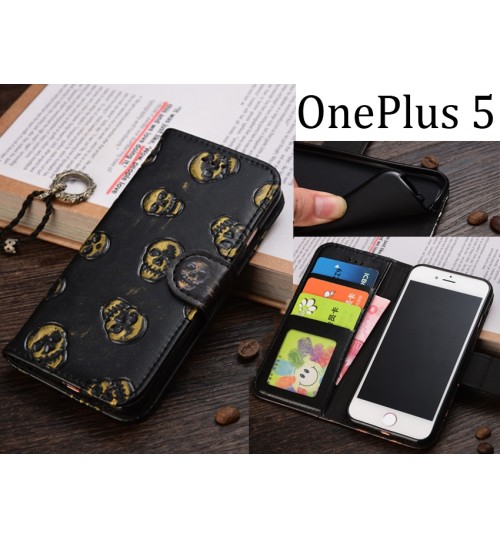 OnePlus 5 Case Leather Wallet Case Cover