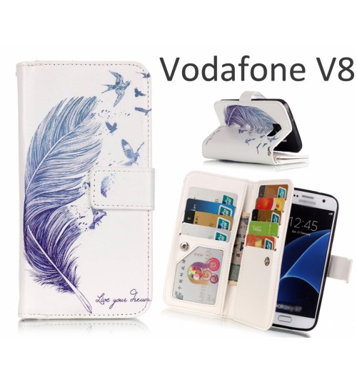 Vodafone V8 Case Multifunction wallet leather case