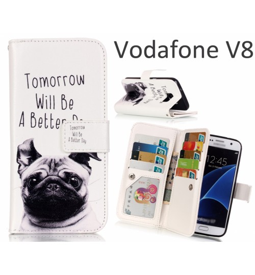 Vodafone V8 Case Multifunction wallet leather case