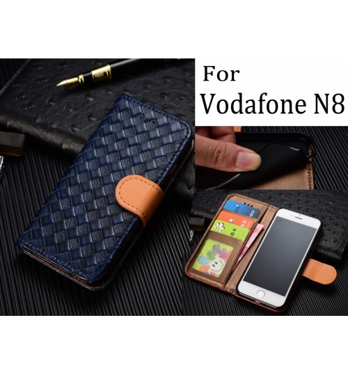 Vodafone N8 Case Wallet Leather Case Cover - Blue