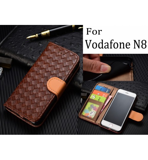 Vodafone N8 Case Wallet Leather Case Cover - Brown