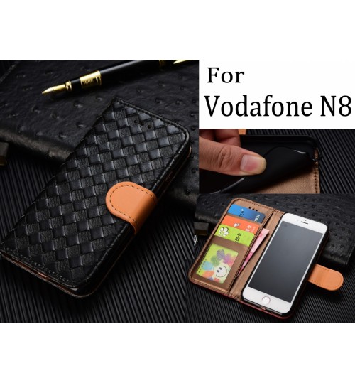 Vodafone N8 Case Wallet Leather Case Cover - Black