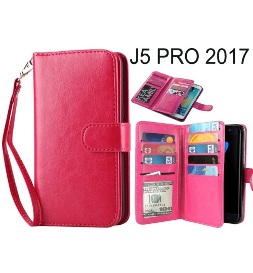 J5 PRO 2017 Case Double Wallet leather case 9 Card Slots