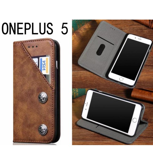 ONEPLUS 5 CASE ultra slim retro leather wallet case 2 cards magnet case