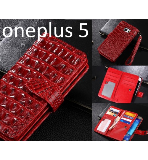 oneplus 5 case Croco wallet Leather case