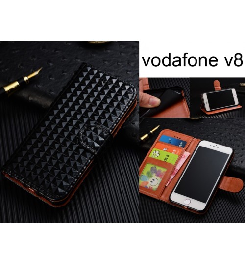 Vodafone V8 Case Leather Wallet Case Cover