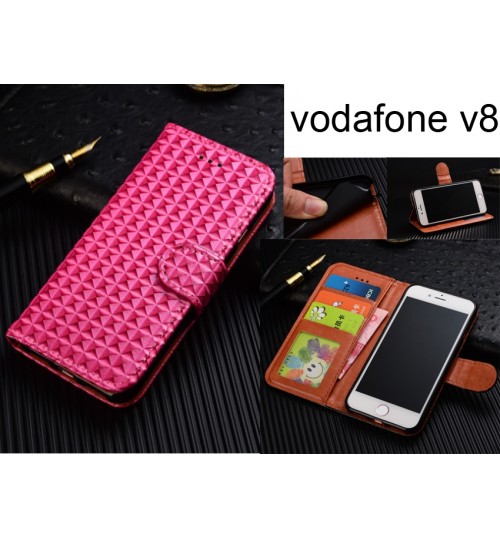 Vodafone V8 Case Leather Wallet Case Cover