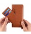 Vodafone V8 CASE slim leather wallet case 6 cards 2 ID magnet