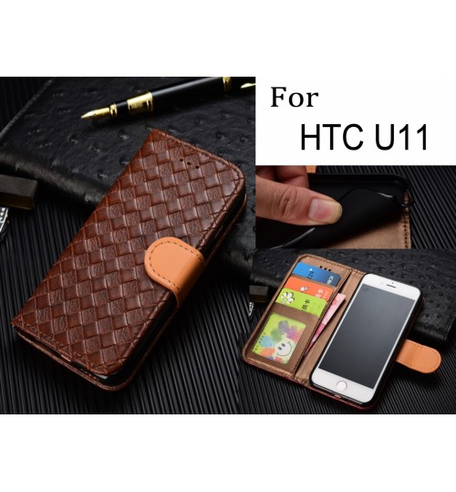 Htc U11 Case Wallet Leather Case Cover - Brown