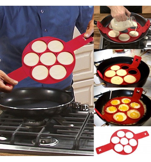 Buy Breakfast Maker Flip Cooker Silicone Non Stick Fantastic Egg Pancake  Omelet - MyDeal