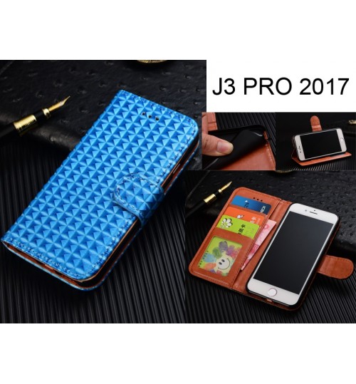 J3 PRO 2017 Case Leather Wallet Case Cover