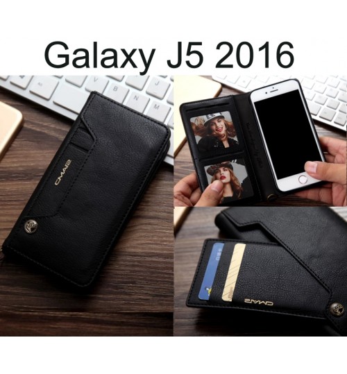 Galaxy J5 2016 CASE slim leather wallet case 6 cards 2 ID magnet