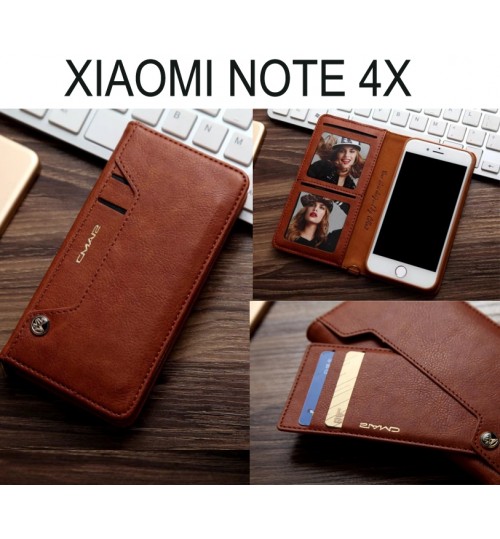 Xiaomi Note 4x Case Slim Leather Wallet Case - Brown