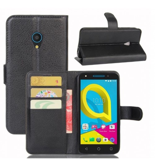 Alcatel U5 Case wallet leather case ID window combo