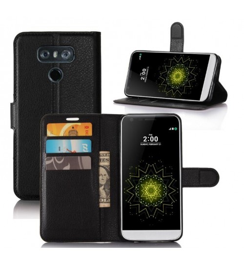LG G6  Case wallet leather case ID window combo