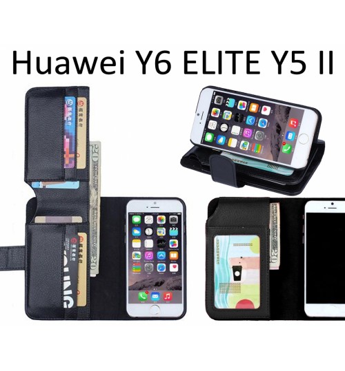 Huawei Y6 ELITE Y5 II case Leather Wallet Case Cover