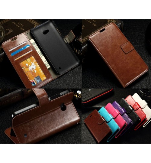 Lumia 640 vintage fine leather wallet case+Combo