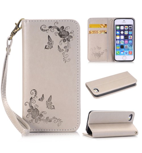 iPhone 5 5s se Premium Embossing wallet leather case