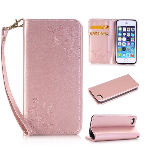 iPhone 5 5s se Premium Embossing wallet leather case