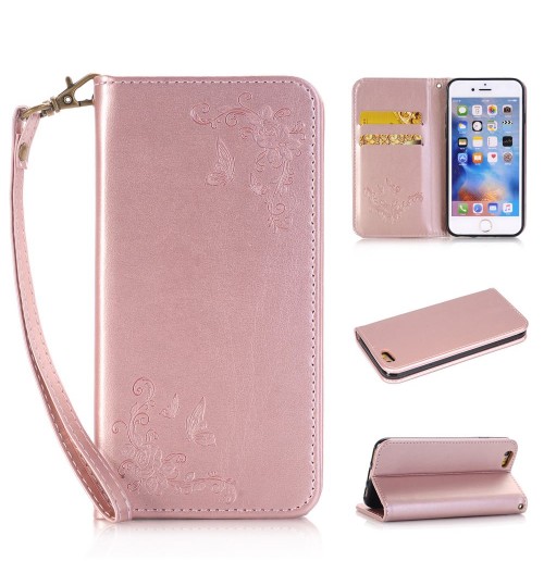 iPhone 6 6S Plus case Premium Leather Embossing wallet Folio case