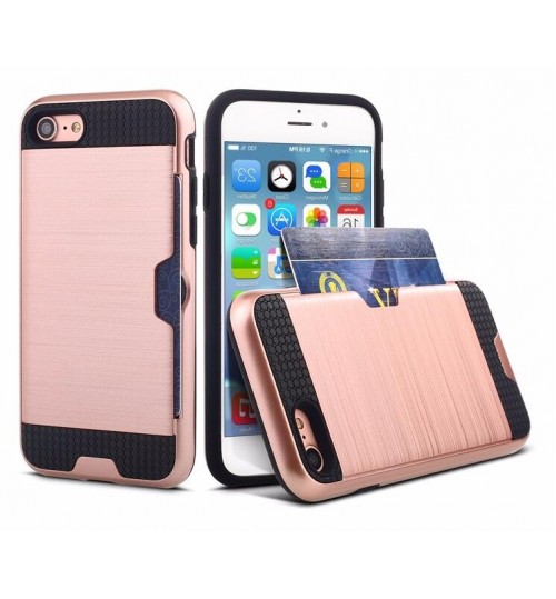 iphone 6 6s impact proof hybrid case card clip Brushed Metal Texture
