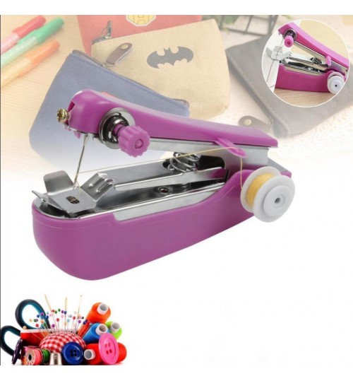 Sewing Machine Mini Handy Clothes Fabric Handheld