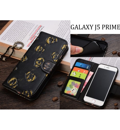Galaxy J5 Prime Case Leather Wallet Case Cover