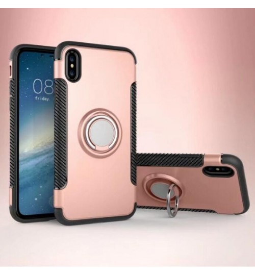 Iphone X Case Heavy Duty Ring Rotate Kickstand Case Cover
