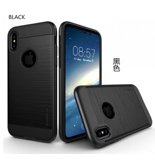 Iphone X case impact proof hybrid case brushed met