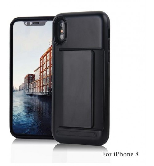 Iphone X impact proof hybrid case card clip