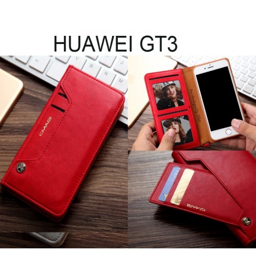 Huawei Gt3 Case Slim Leather Wallet Case - Red