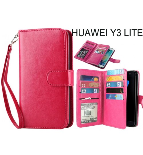 Huawei Y3 lite  Double Wallet leather case 9 Card Slots