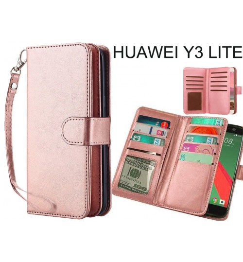 Huawei Y3 lite  Double Wallet leather case 9 Card Slots