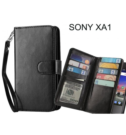 Sony Xperia XA1 Double Wallet leather case 9 Card Slots